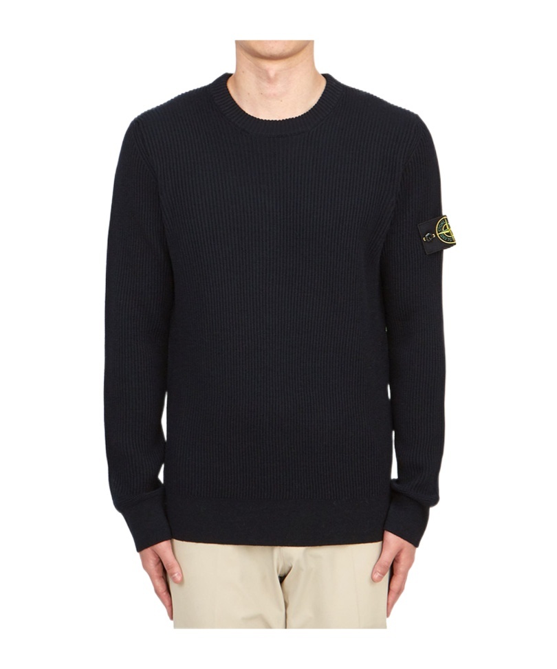 Shop Stone Island Long-sleeved Sweater In Blue
