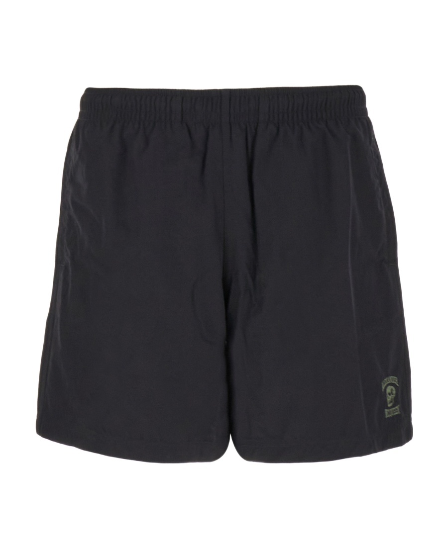 Alexander Mcqueen Varsity Skill Swim Shorts In Black