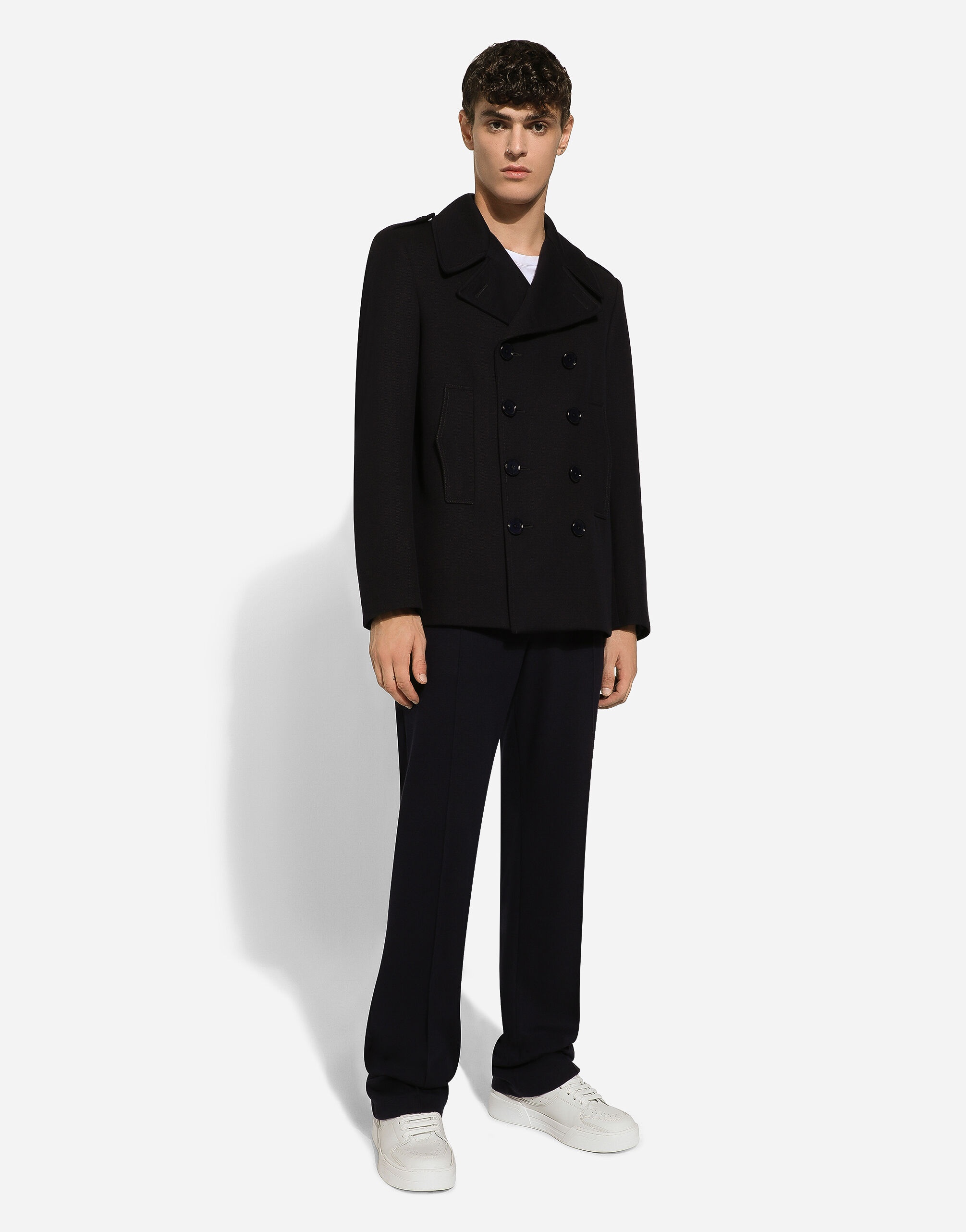 Dolce & Gabbana Cotton Double-breasted Blazer In Black