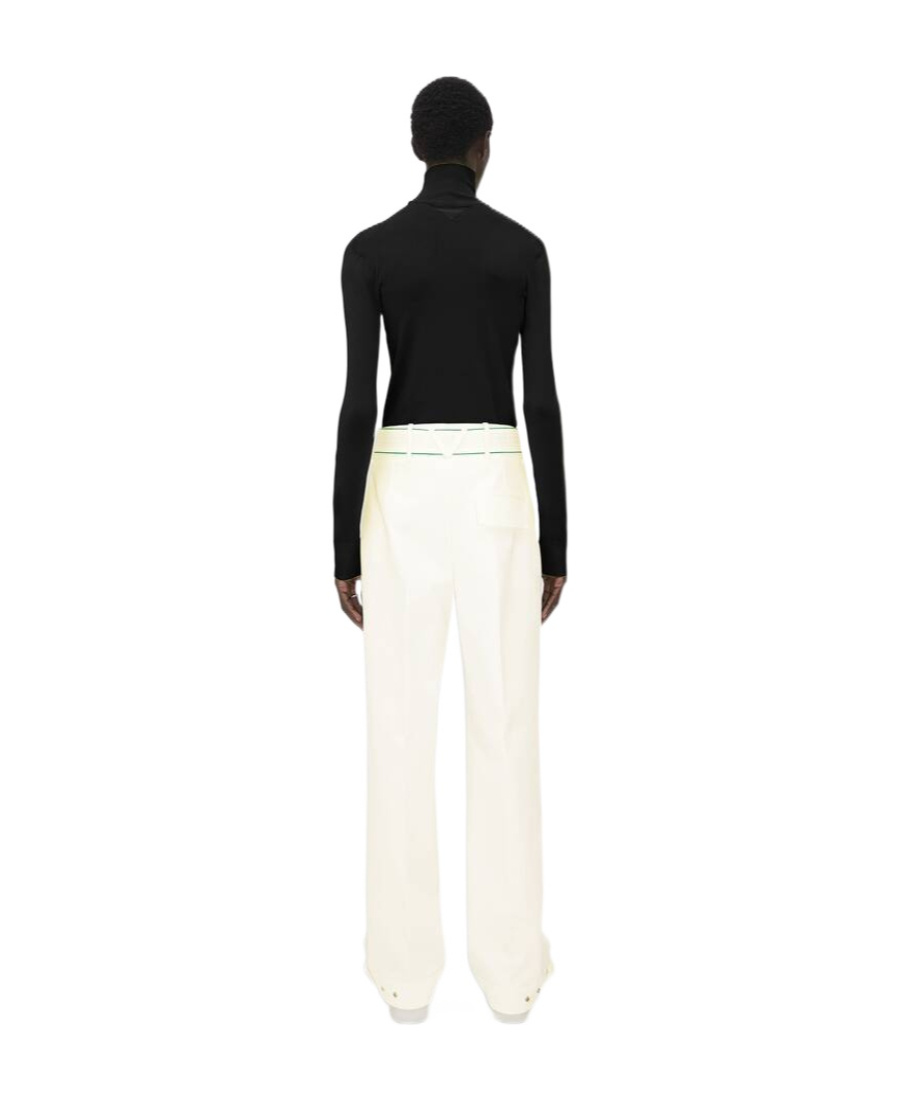 Bottega Veneta Belted Straight-leg Trousers In White