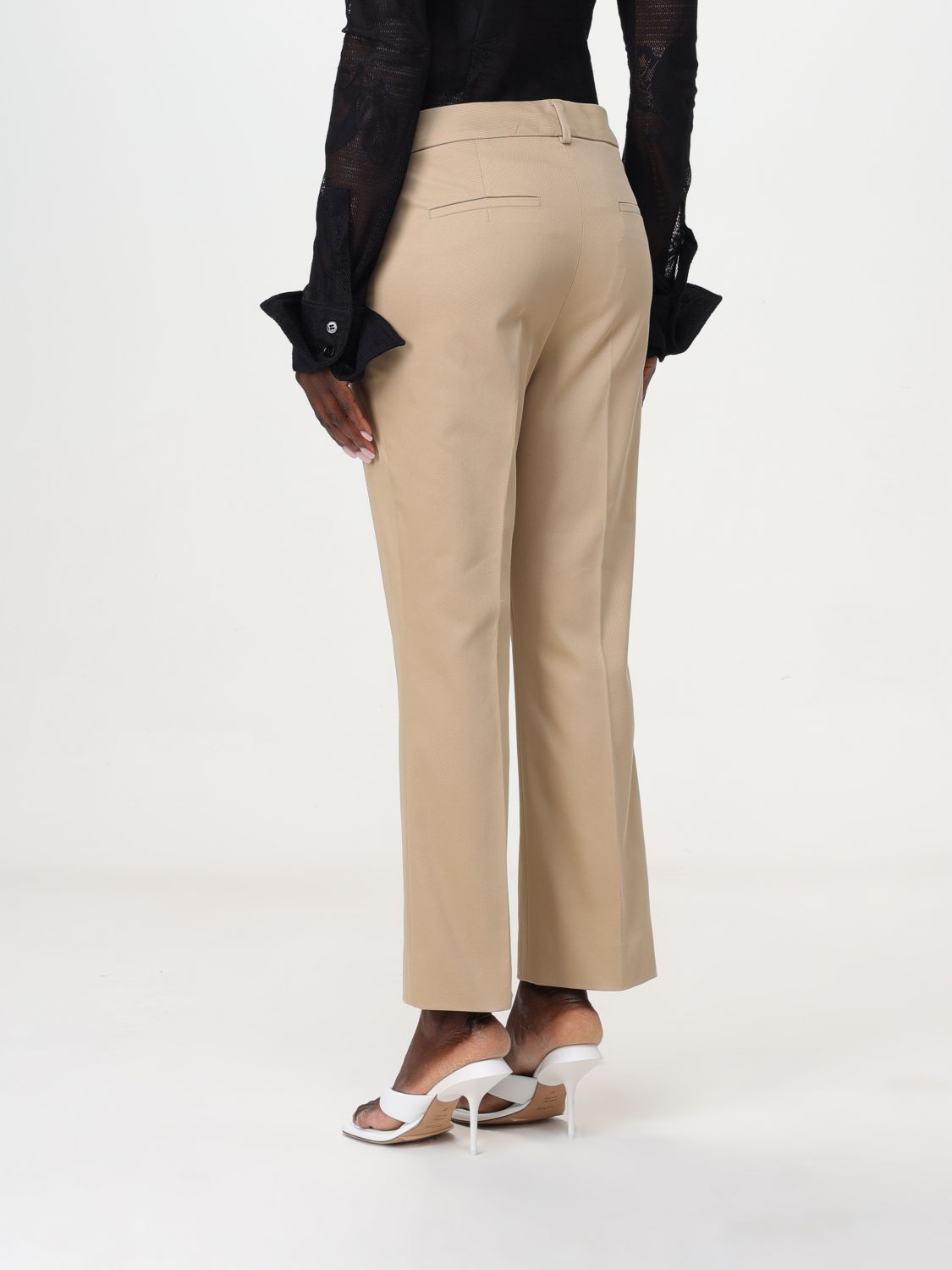 Sportmax Belt Ring Casual Pants In Brown
