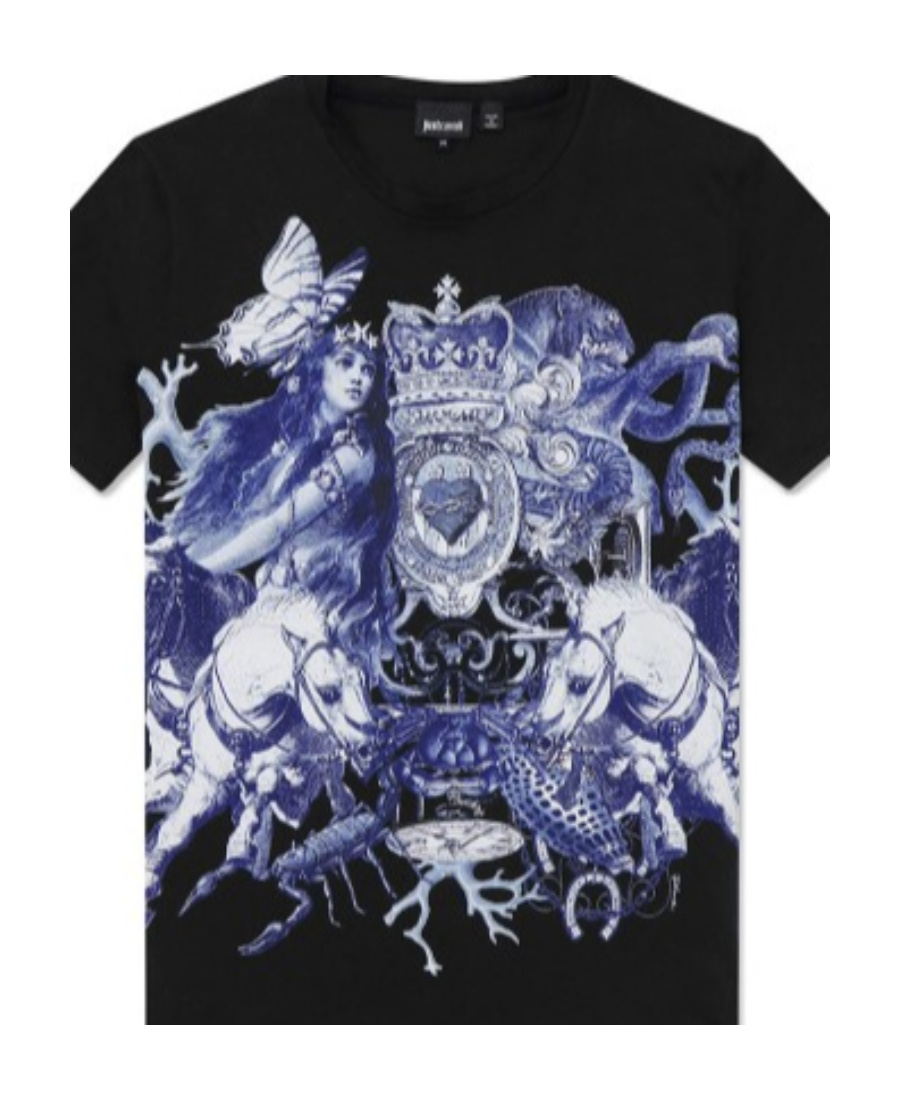 Just Cavalli Printed T-shirt In Black