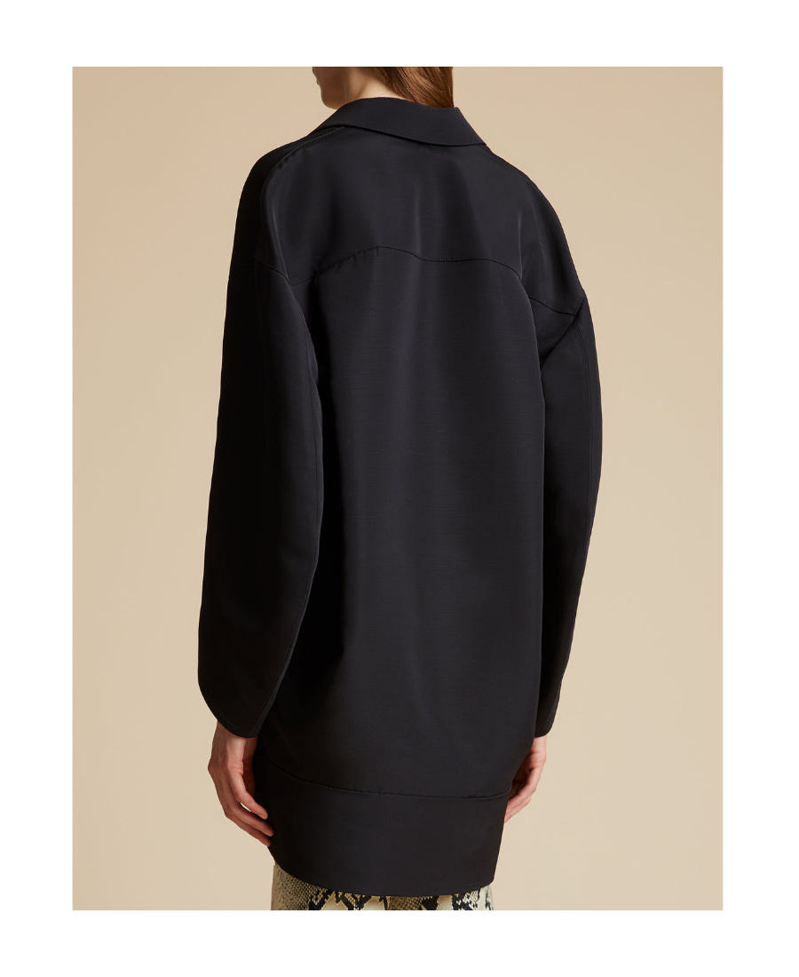 Khaite Kal Silk Shirtdress In Black