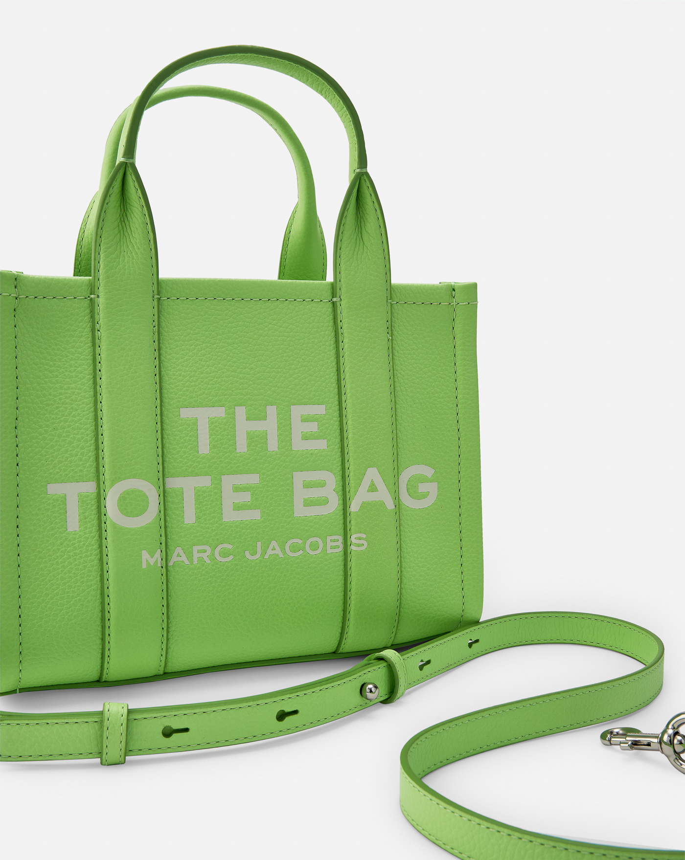 Marc Jacobs Compact Leather Tote With Removable Shoulder Strap In Green