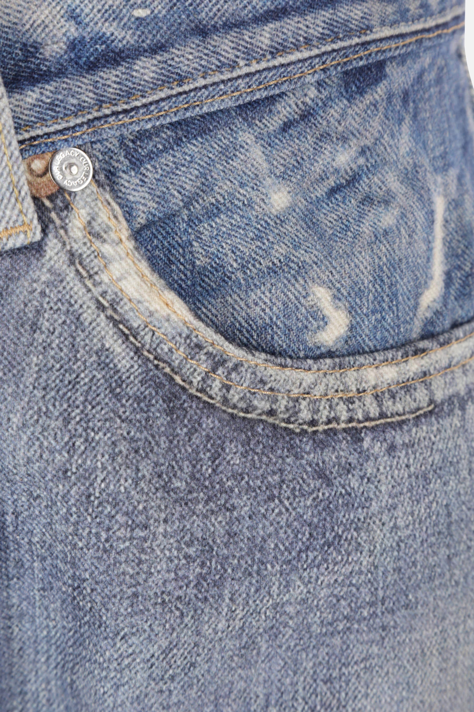 Our Legacy Third Cut Distressed-print Jeans In Gray