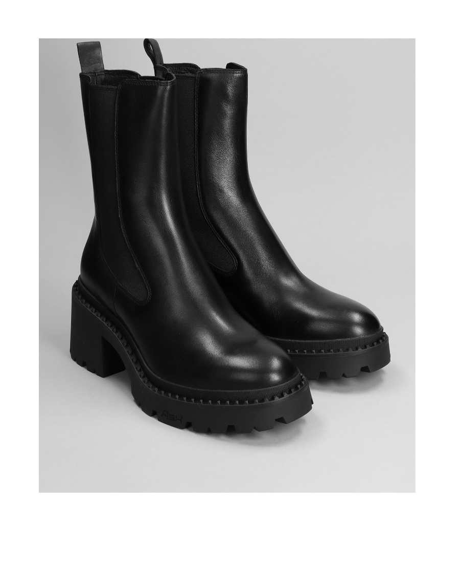 Ash Nico 75mm Leather Ankle Boots In Black