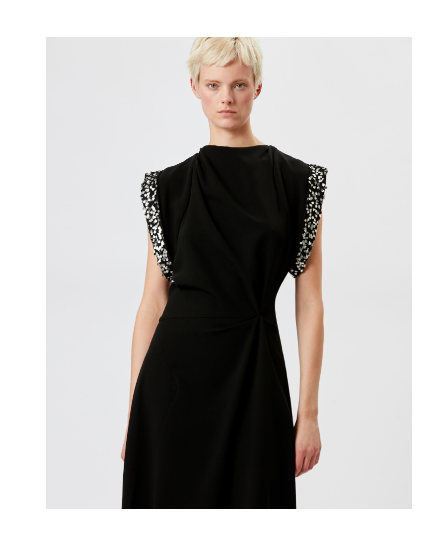 Shop Isabel Marant Leronia Sequin-embellished Midi Dress In Black