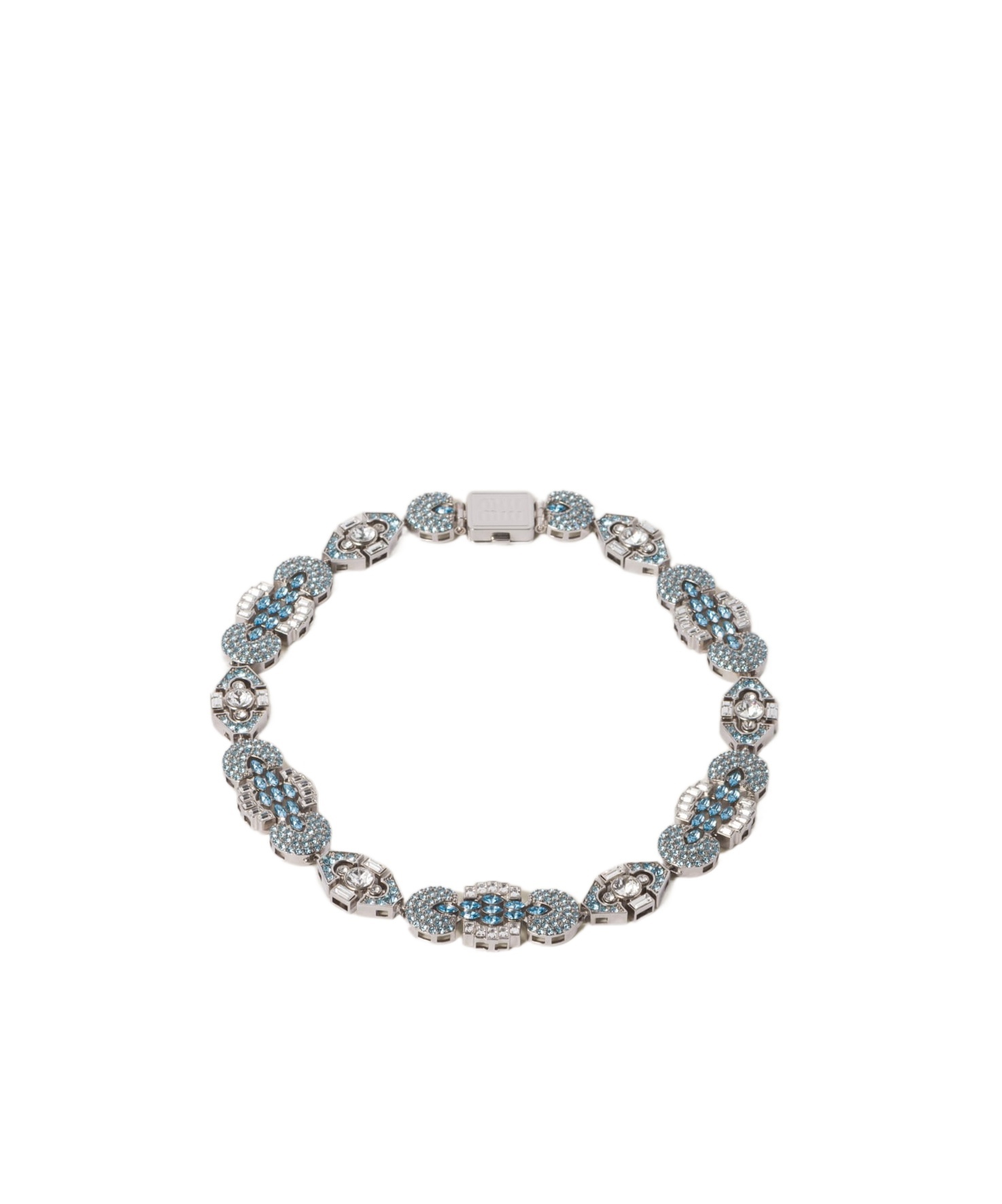 Miu Miu Crystal-embellished Choker Necklace In Gray