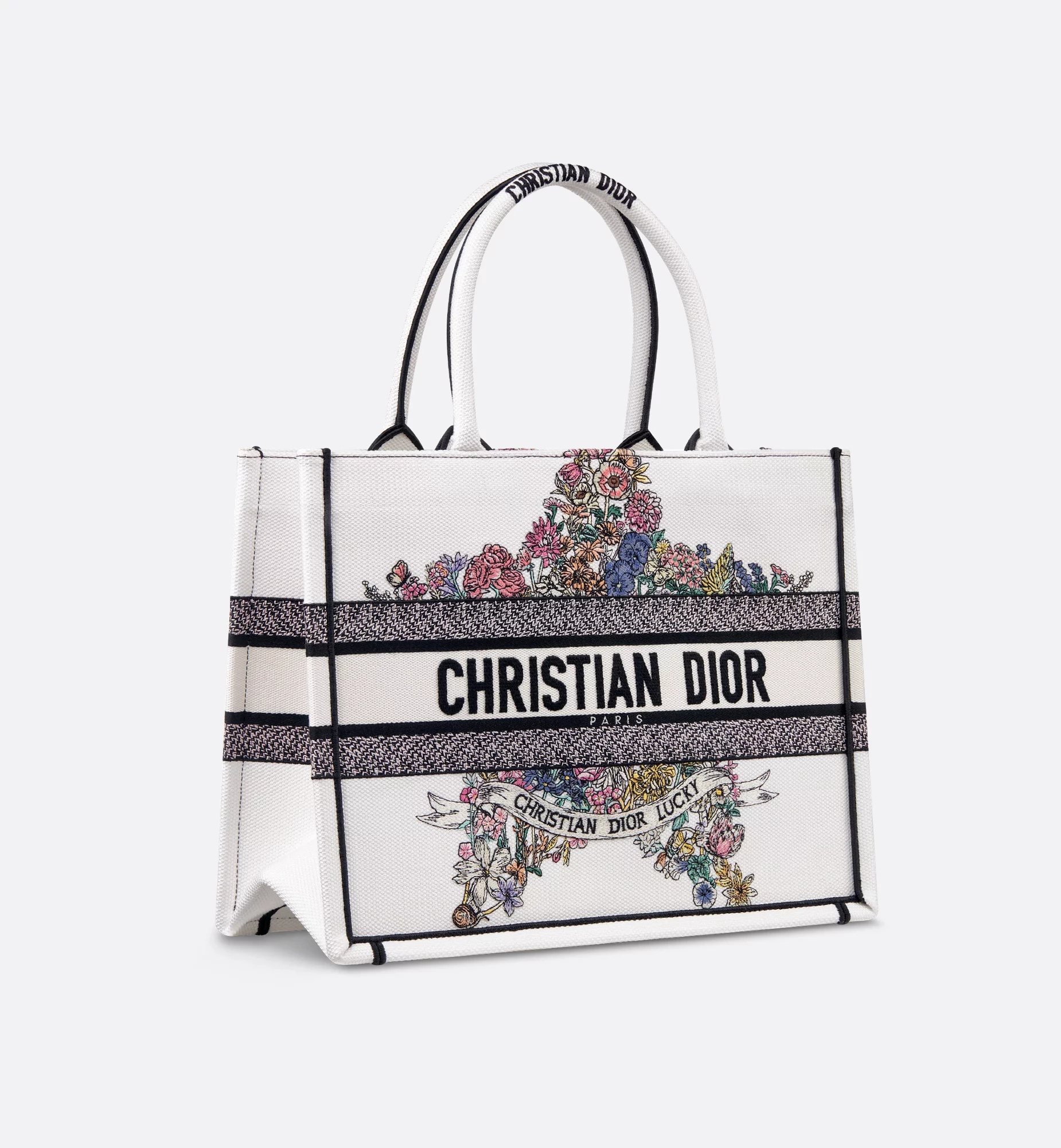 Dior Lucky Medium Book Tote In White
