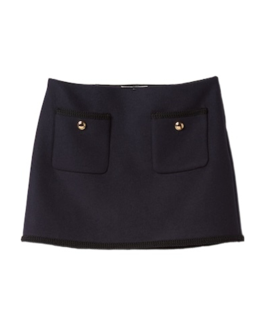 Miu Miu Two-pocket Skirt In Blue
