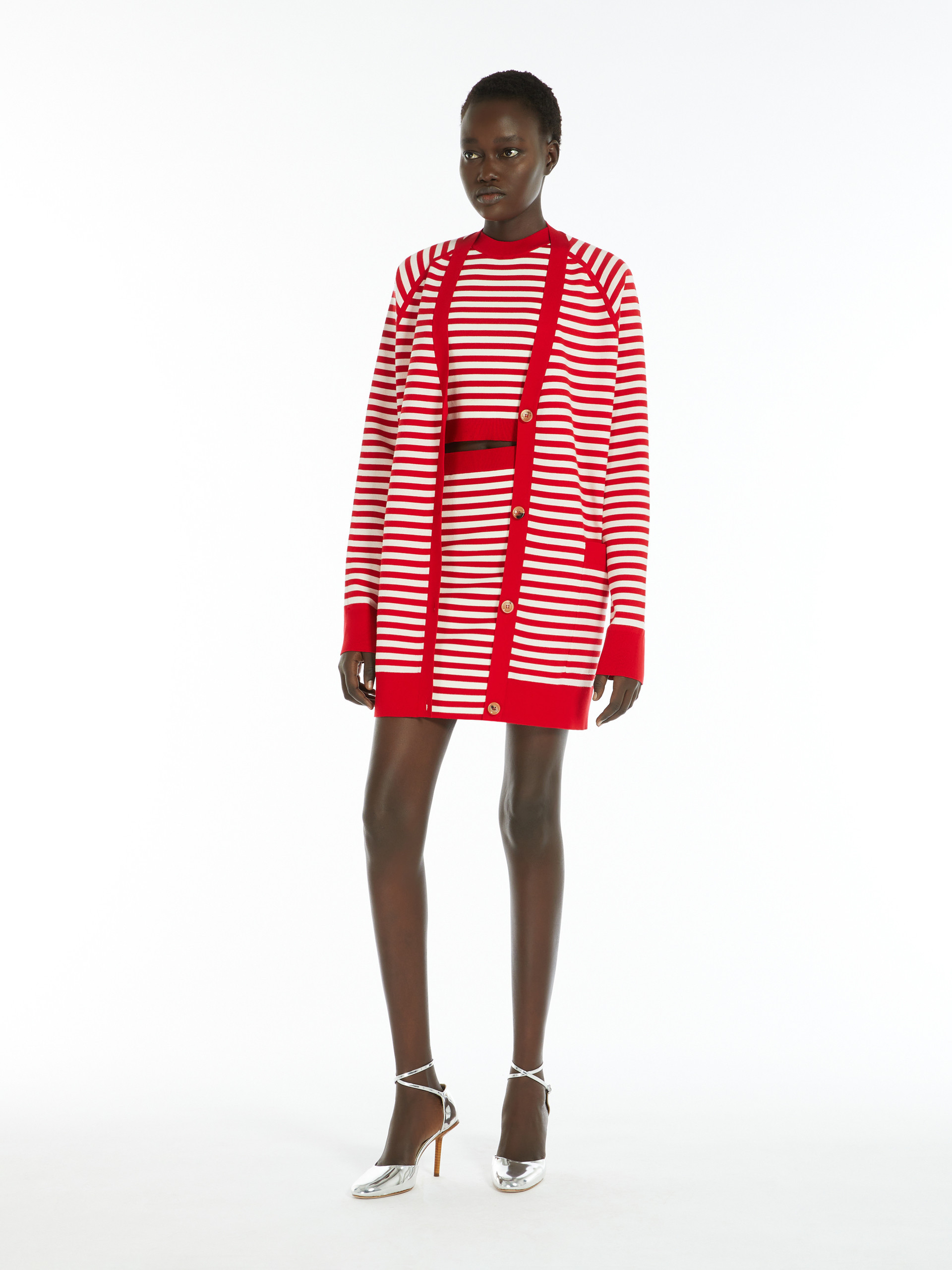 Max Mara Mini Jacquard Skirt In Red