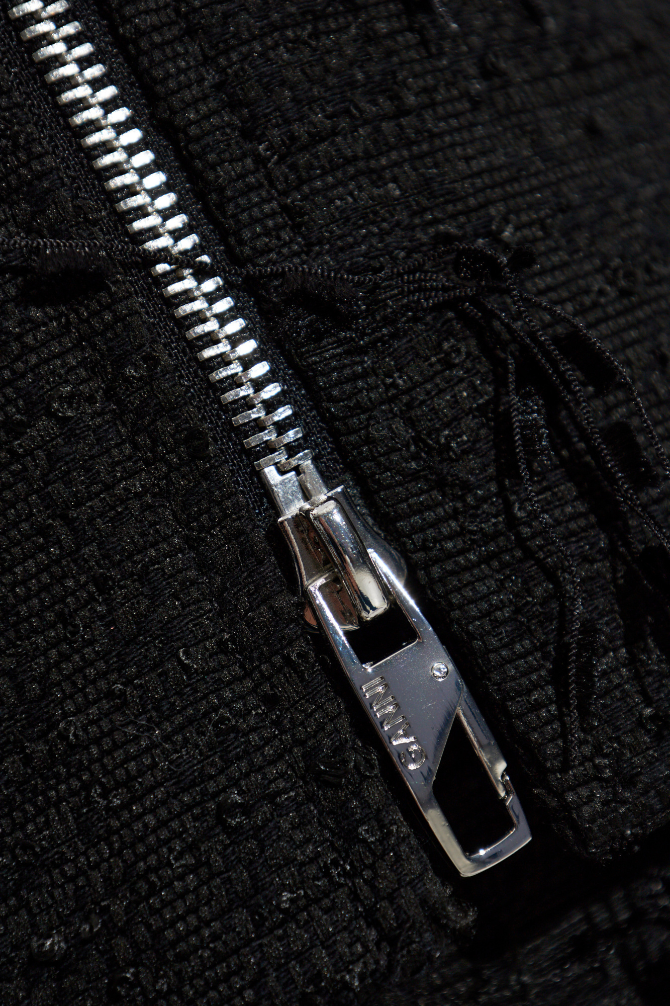 Ganni Long-sleeved Casual Jacket In Black
