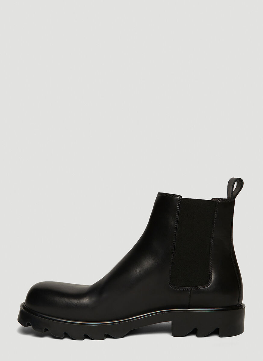 Bottega Veneta Ankle-length Leather Boots In Black