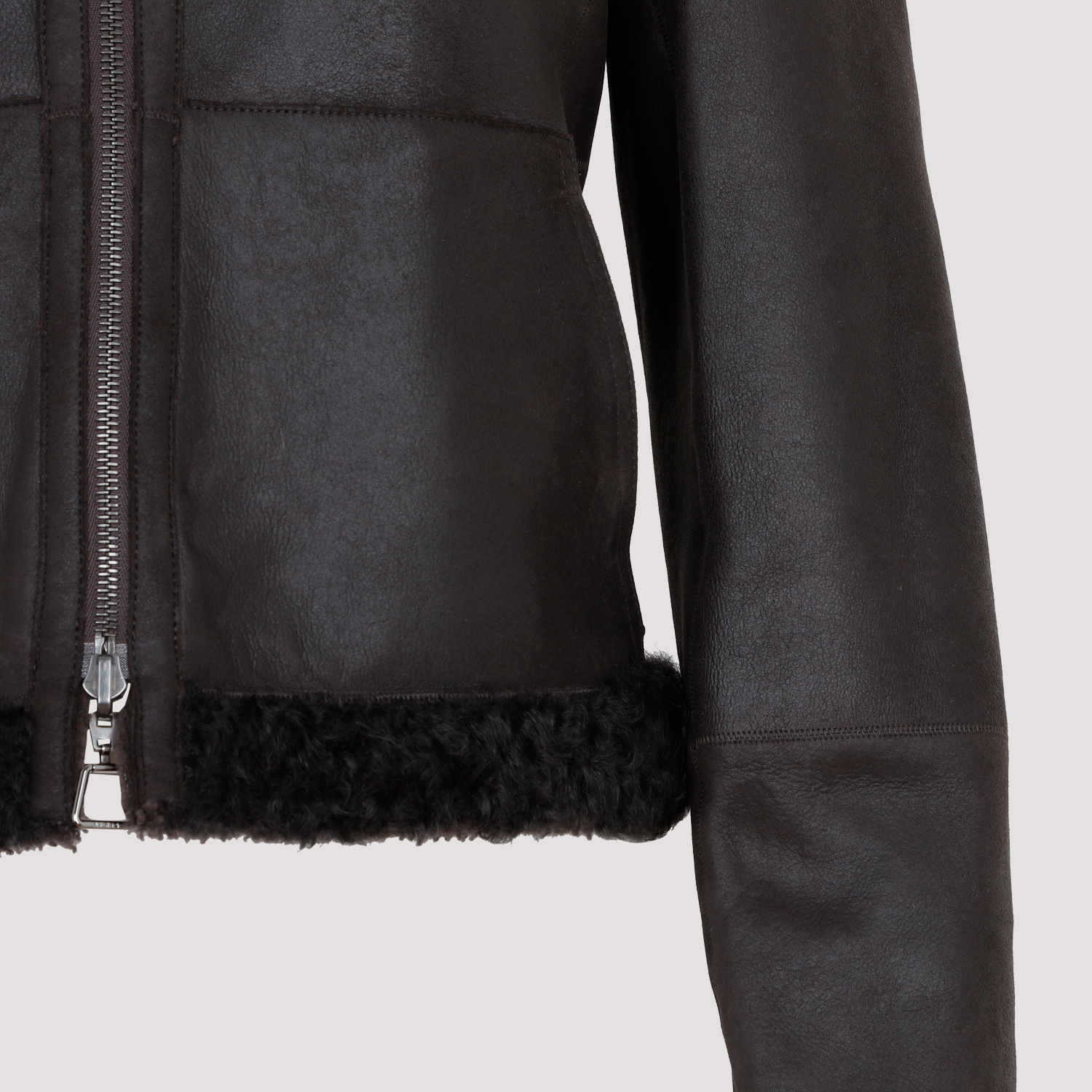 Shop Akris Shearling-collar Leather Jacket In Black