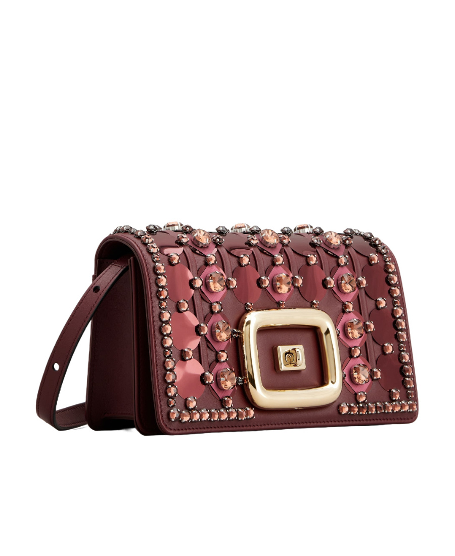 Roger Vivier Viv' Choc Disco Lock Mini Shoulder Bag In Red