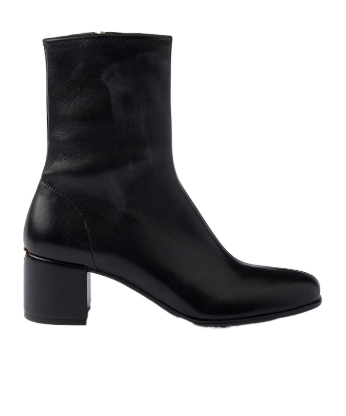 Prada Stretch Nappa Leather Booties In Black