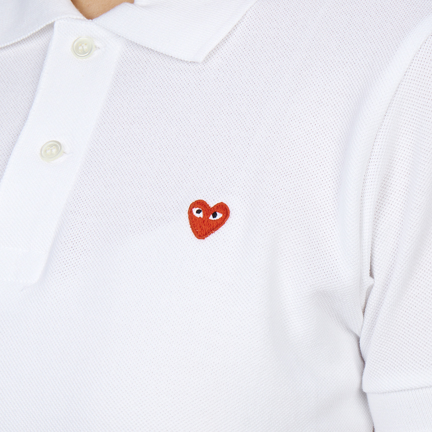 Comme Des Garçons Short-sleeved Polo Shirt In White