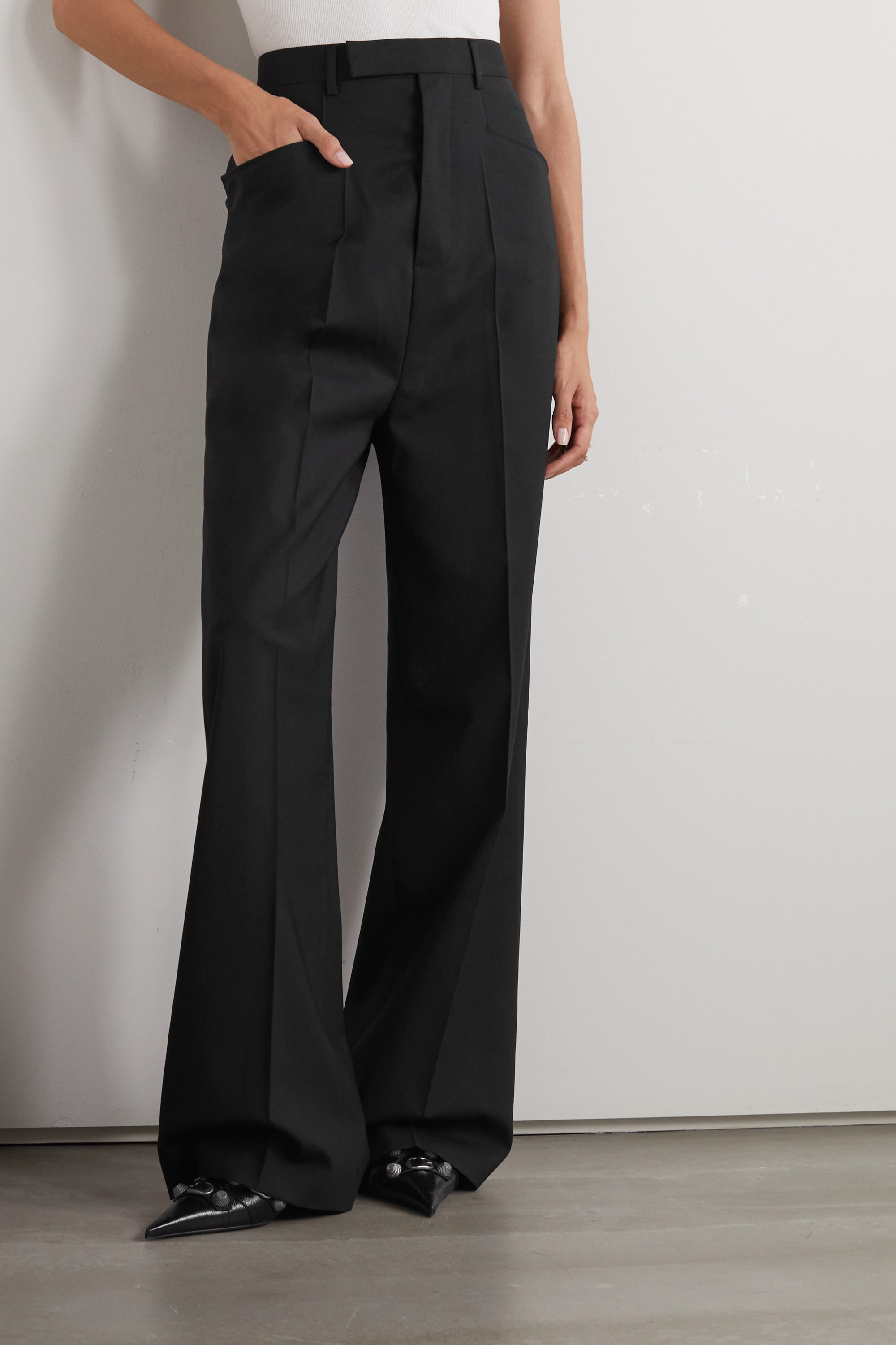 Rick Owens Straight-leg Wool Tailored Trousers In Black