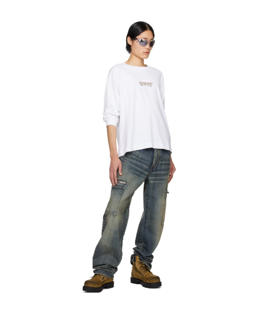 Givenchy Plain Knitted Long-sleeved T-shirt In White