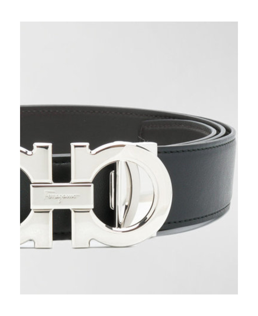 Ferragamo Logo Belt In Black