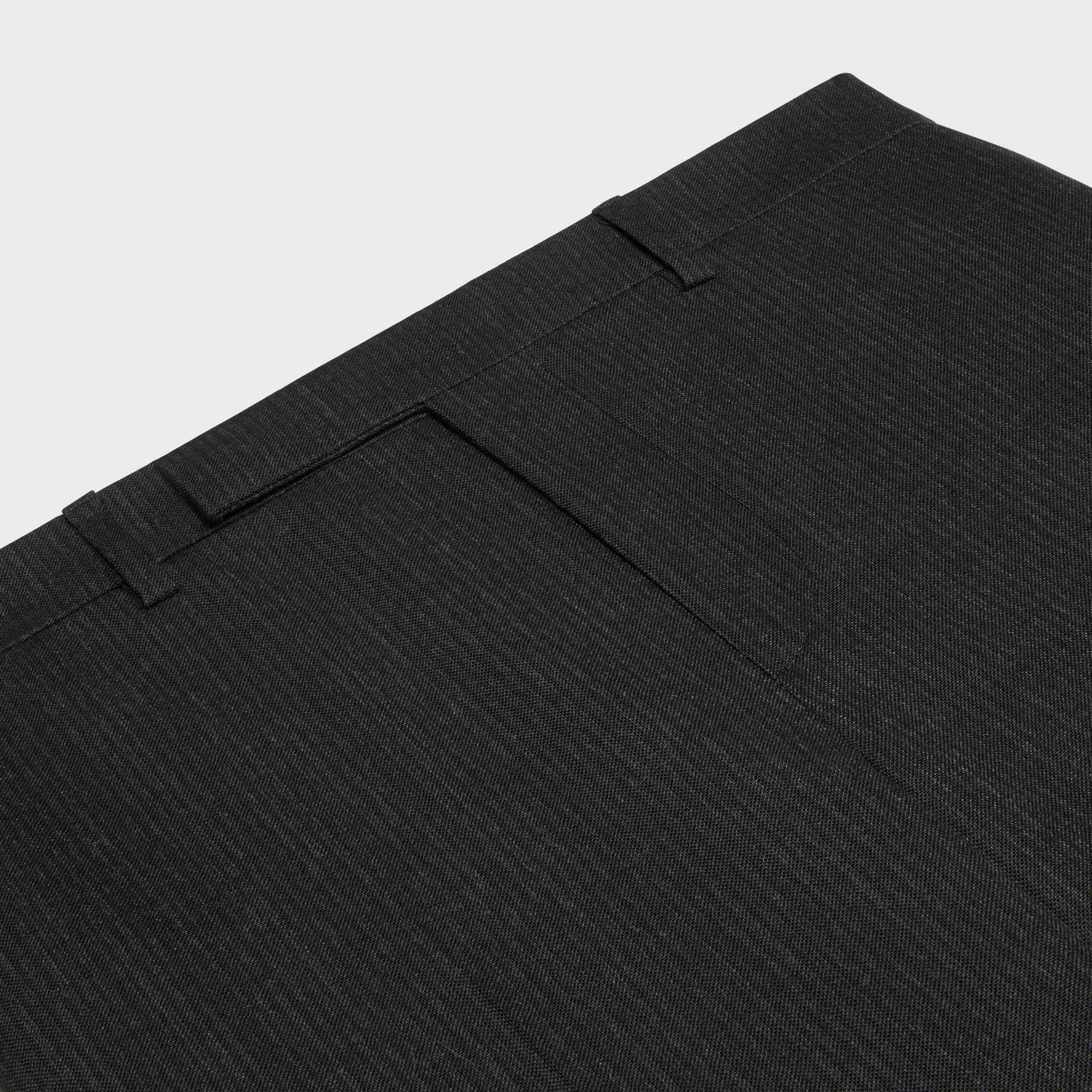 Celine Belt Loop Wool Casual Pants In Black