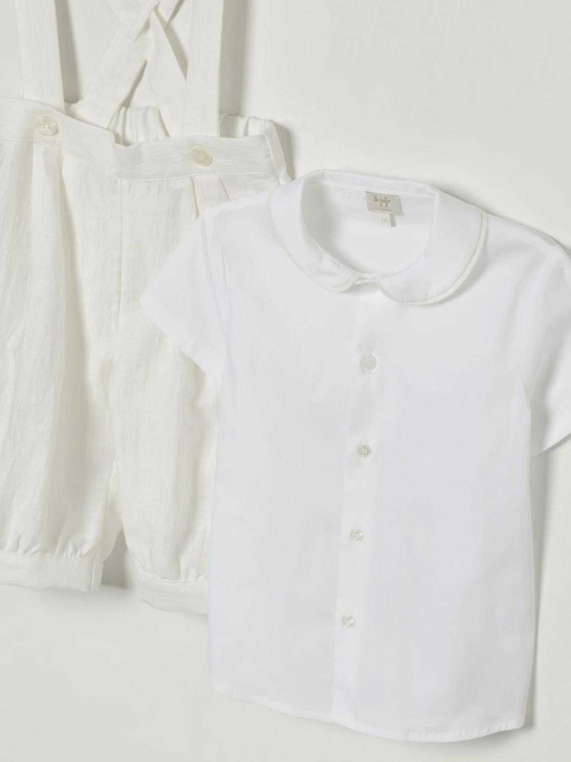 Il Gufo Rounded-collar Trousers Set In White