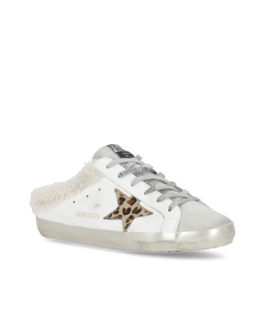 Golden Goose Superstar Sabot 81811 Leather And Shearling Trainers In White