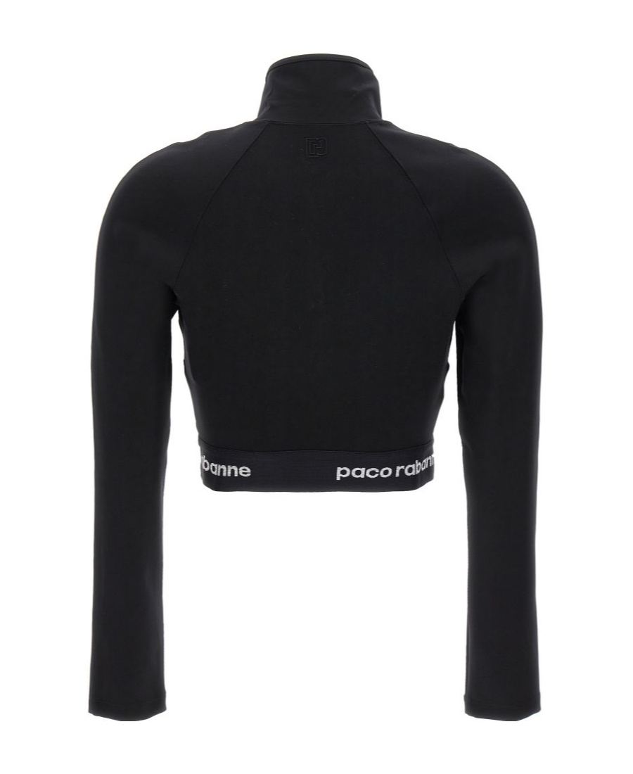 RABANNE LOGO-UNDERBAND CROPPED SWEATSHIRT