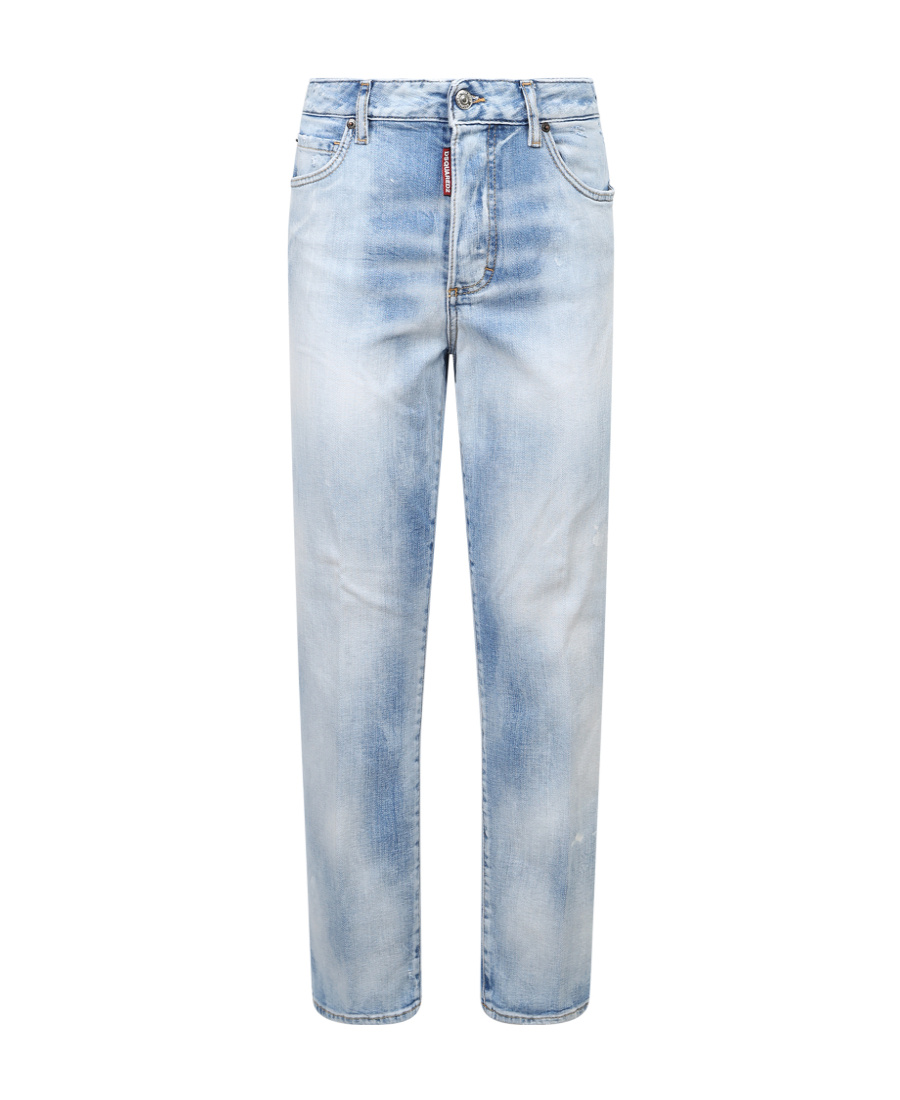 Dsquared2 Bleached Effect Straight-leg Jeans In Blue