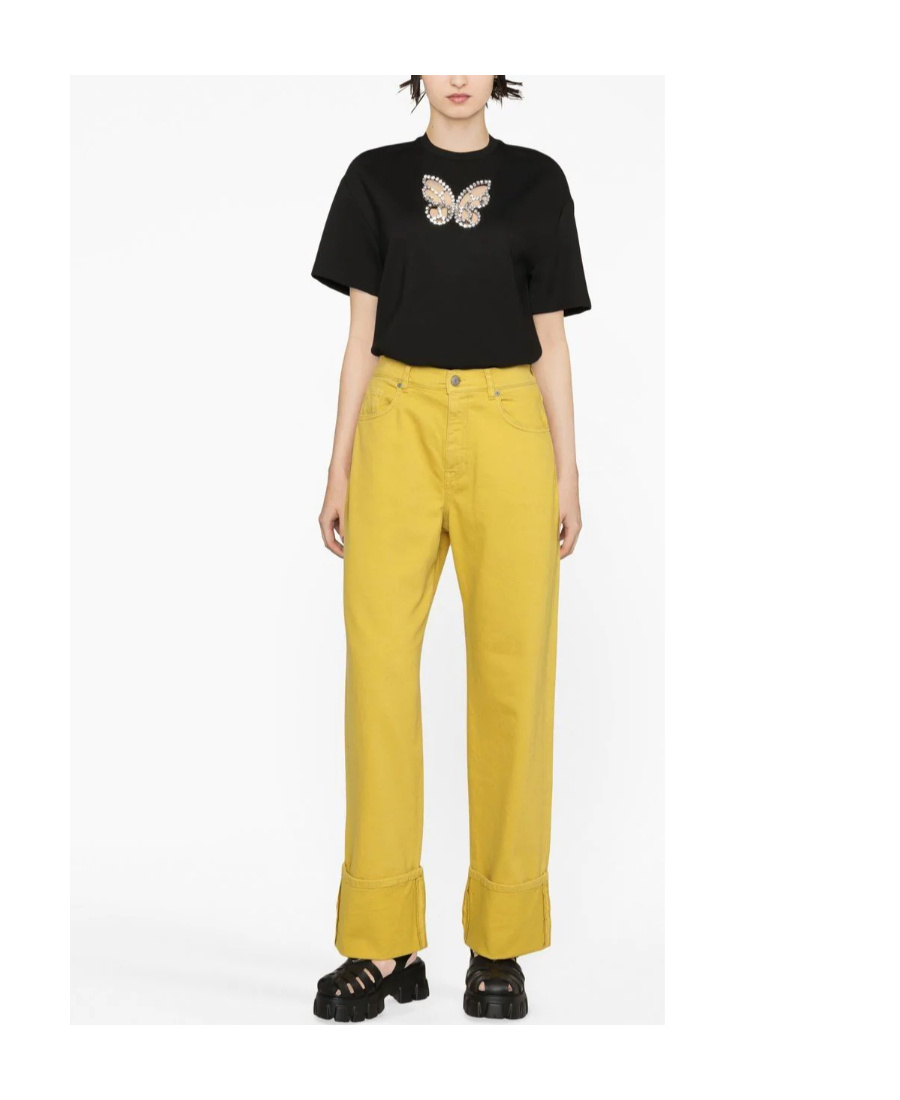 P.a.r.o.s.h Pressed-crease Straight-leg Trousers In Yellow