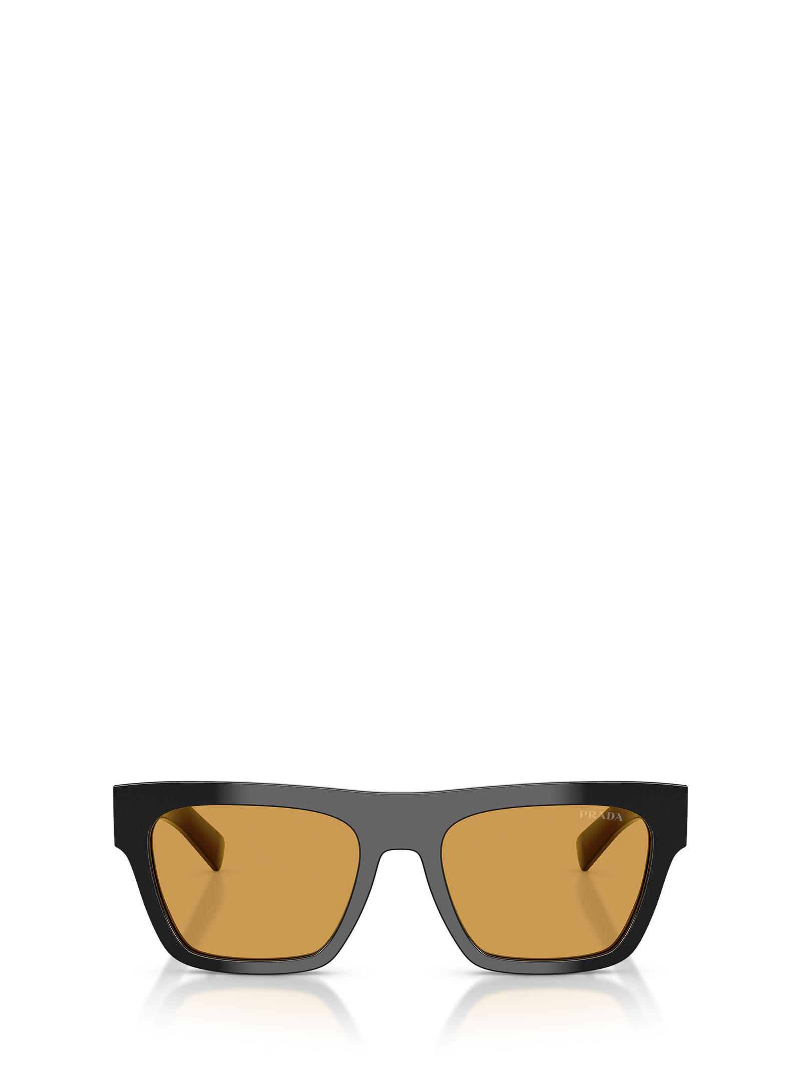 Prada 0pr C03s Rectangular Acetate Sunglasses In Black