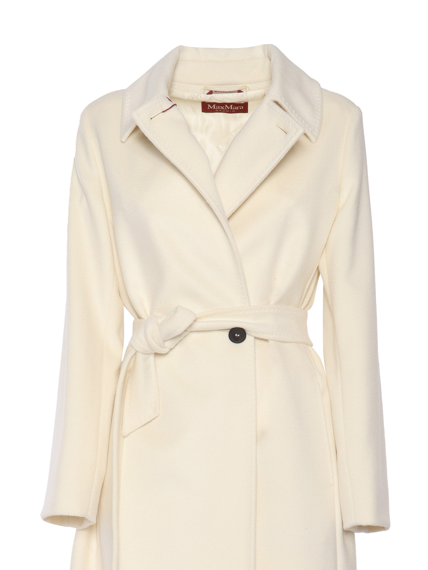 Max Mara Cappotto Bcollag In Lana Bianca Donna In White