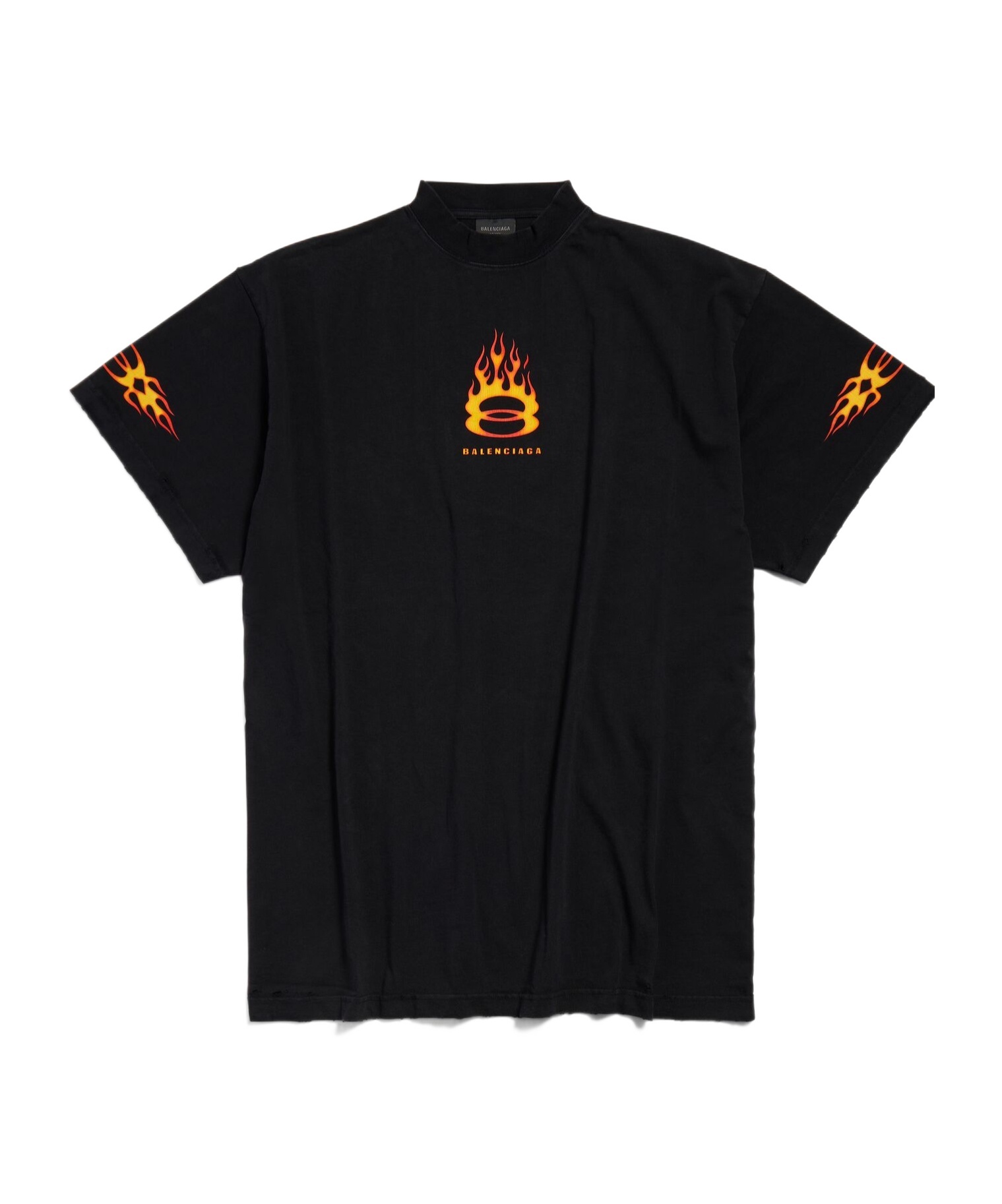 Balenciaga Men's Burning Unity Oversized T-shirt In Black