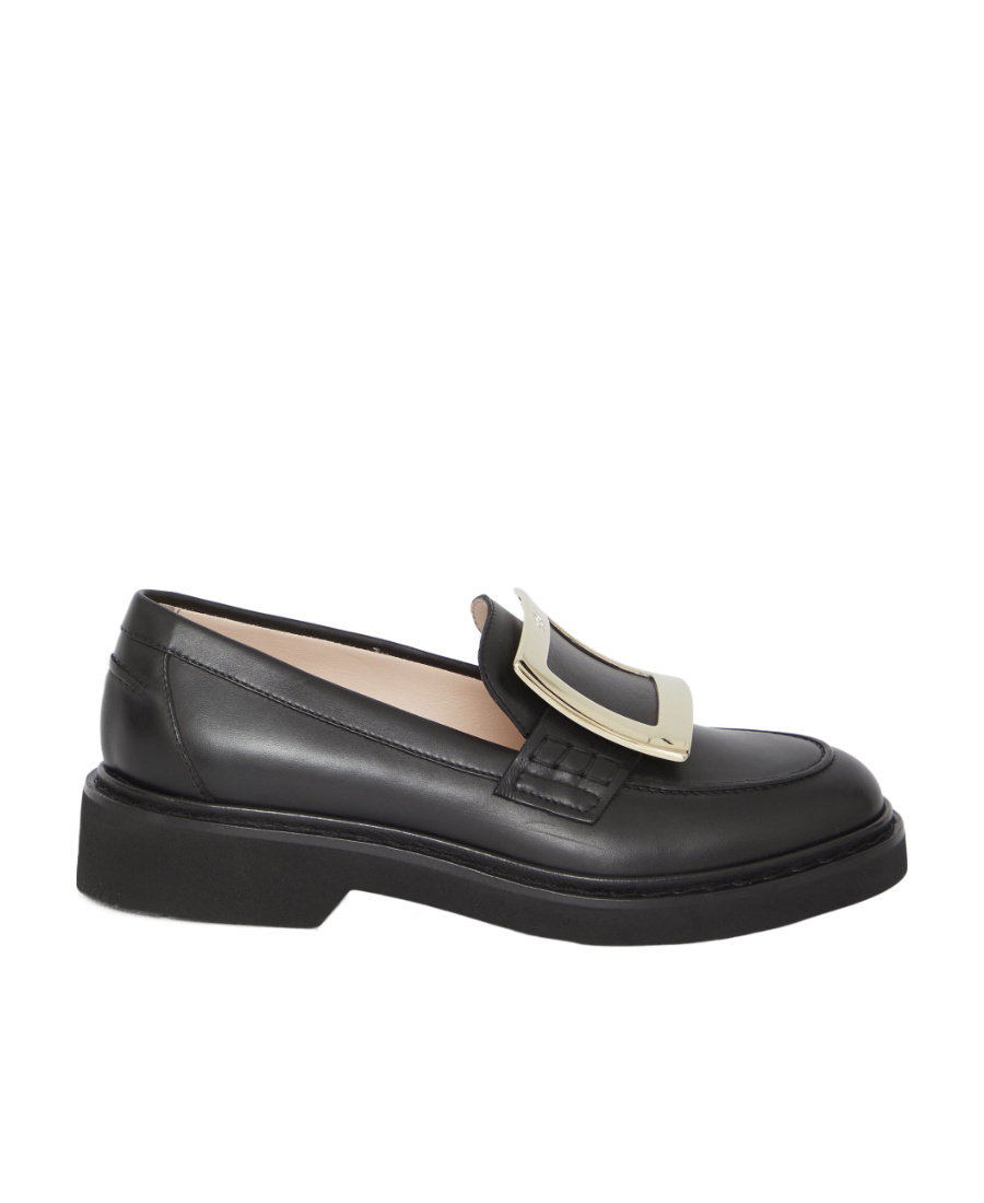 Roger Vivier Viv' Rangers Buckle Loafers In Black