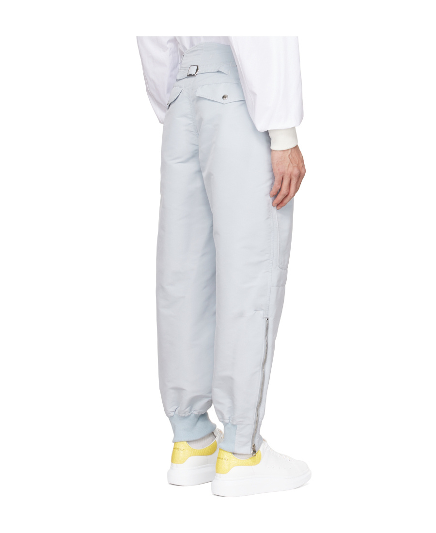 Alexander Mcqueen Blue Recycled Polyester Cargo Pants In White