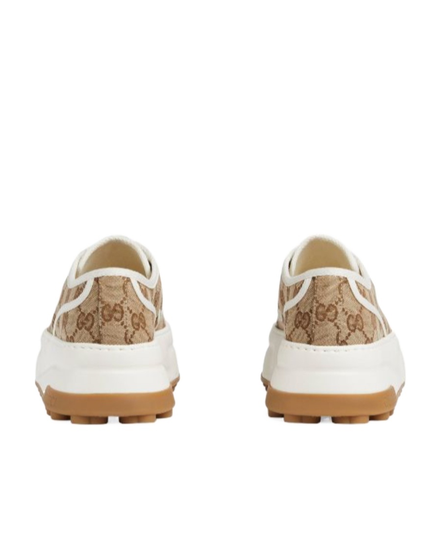 Gucci Gg Canvas Low-top Platform Sneakers In White