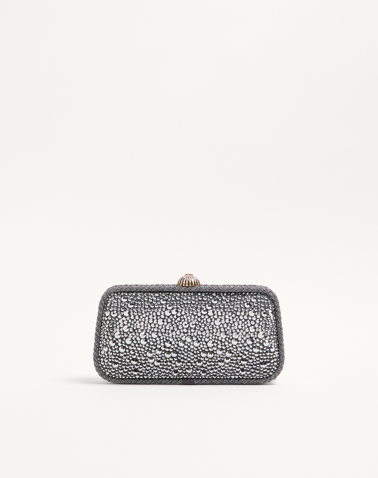 Valentino Garavani  Garavani Carry Secrets Minaudiere With Rhinestones Woman Crystal Uni In Silver