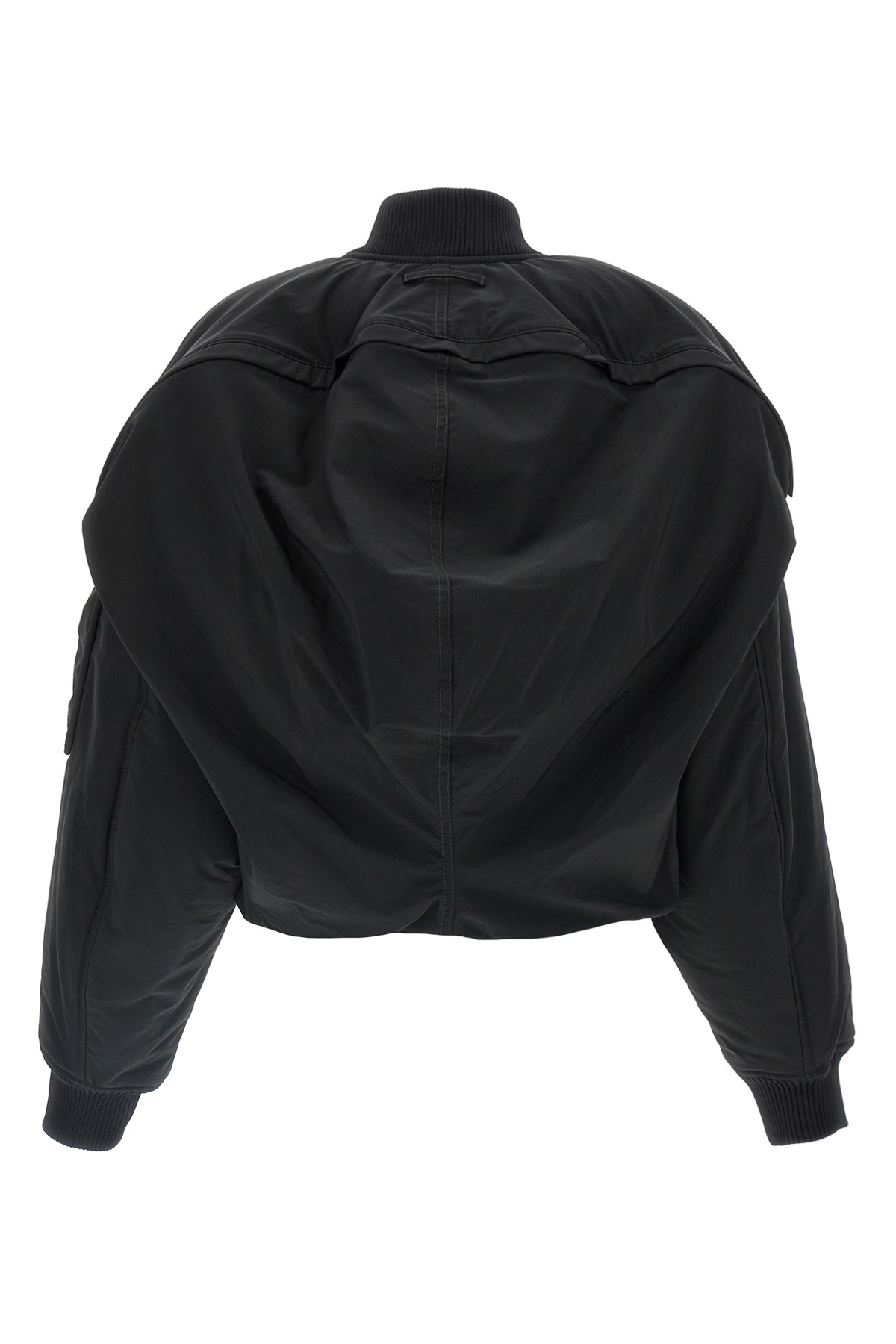 Jean Paul Gaultier Cropped Bomber With Hidden Hood Detail In Black