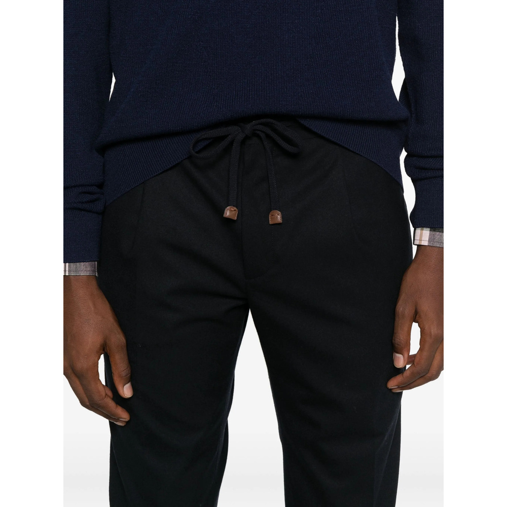 Incotex Drawstring Straight-leg Trousers In Black