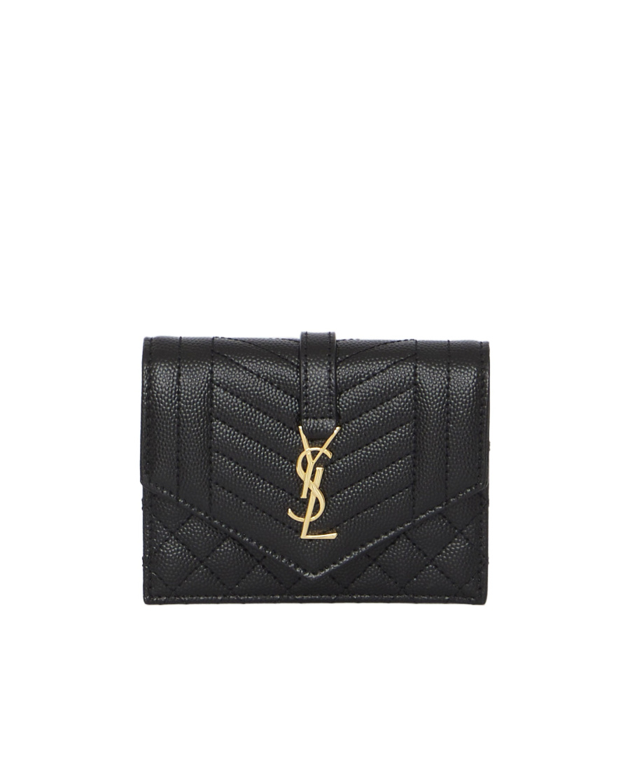 SAINT LAURENT YSL LOGO-PLAQUE QUILTED PURSE