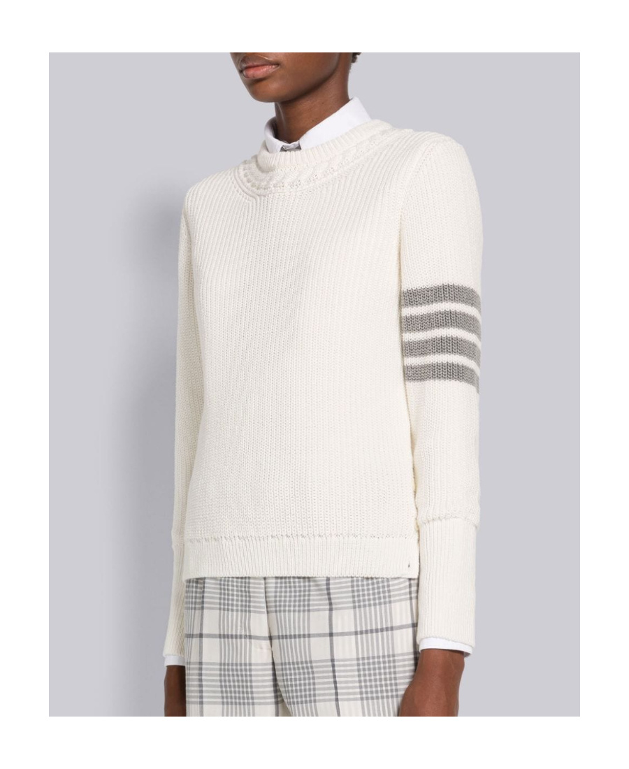 Thom Browne 4-bar Stripe Jumper In White