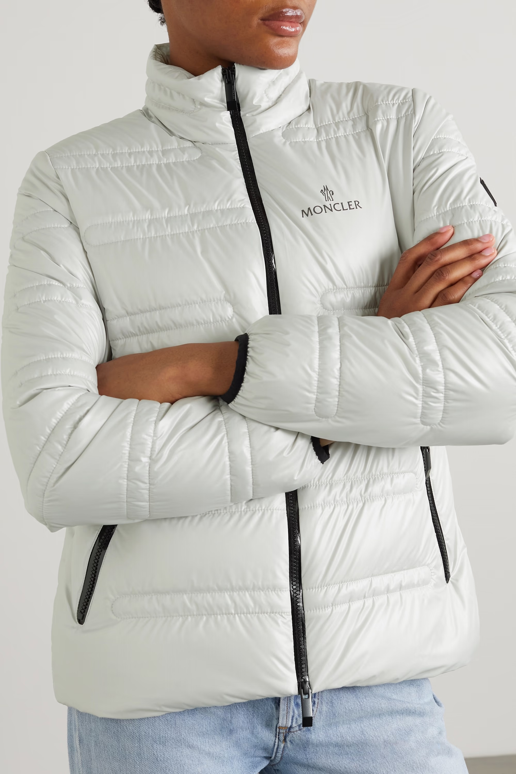 Moncler Tibre Quilted Down Jacket In Gray