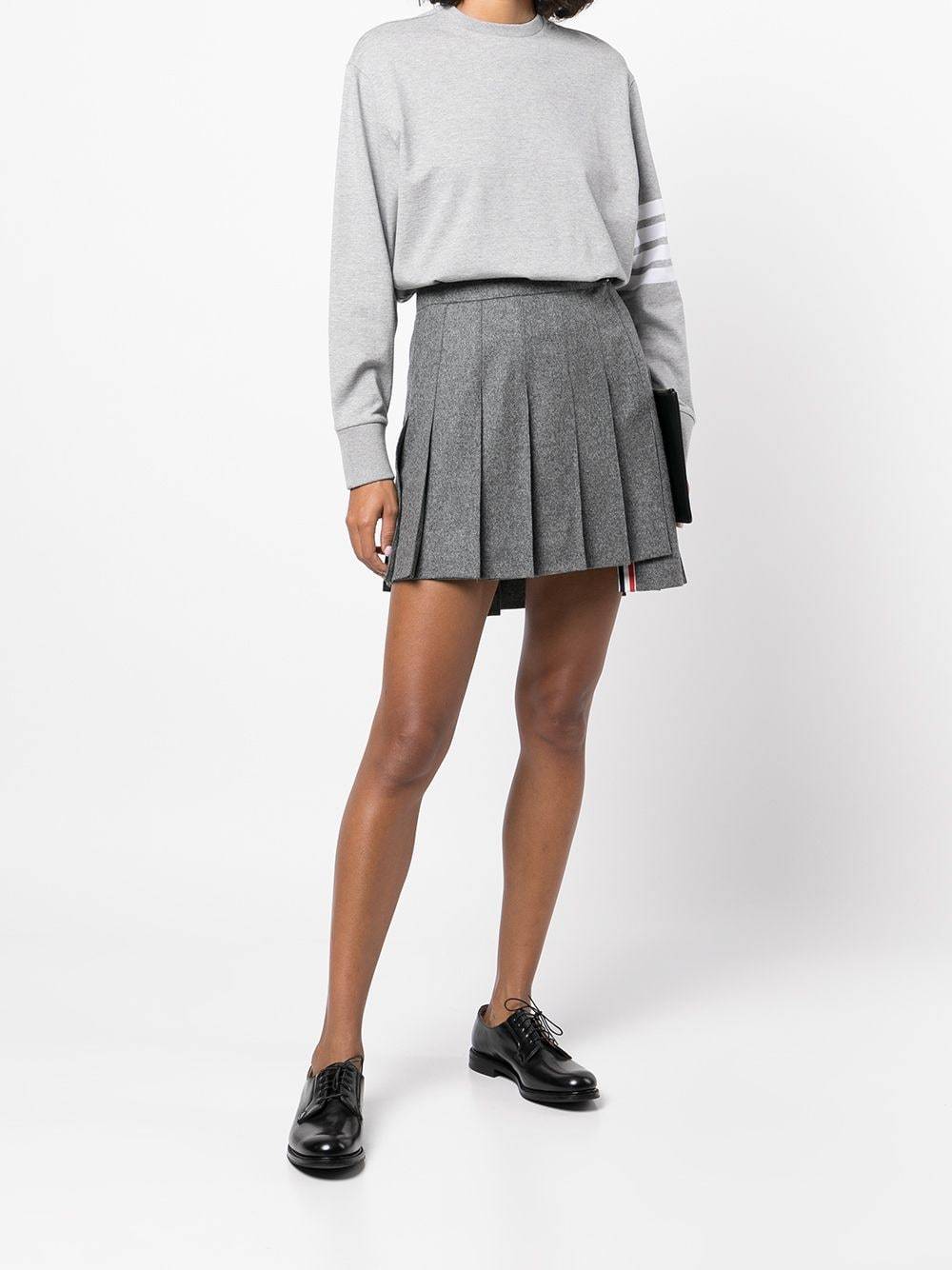 Thom Browne 4-bar Long-sleeve Cotton Jersey Ruby T-shirt In Gray