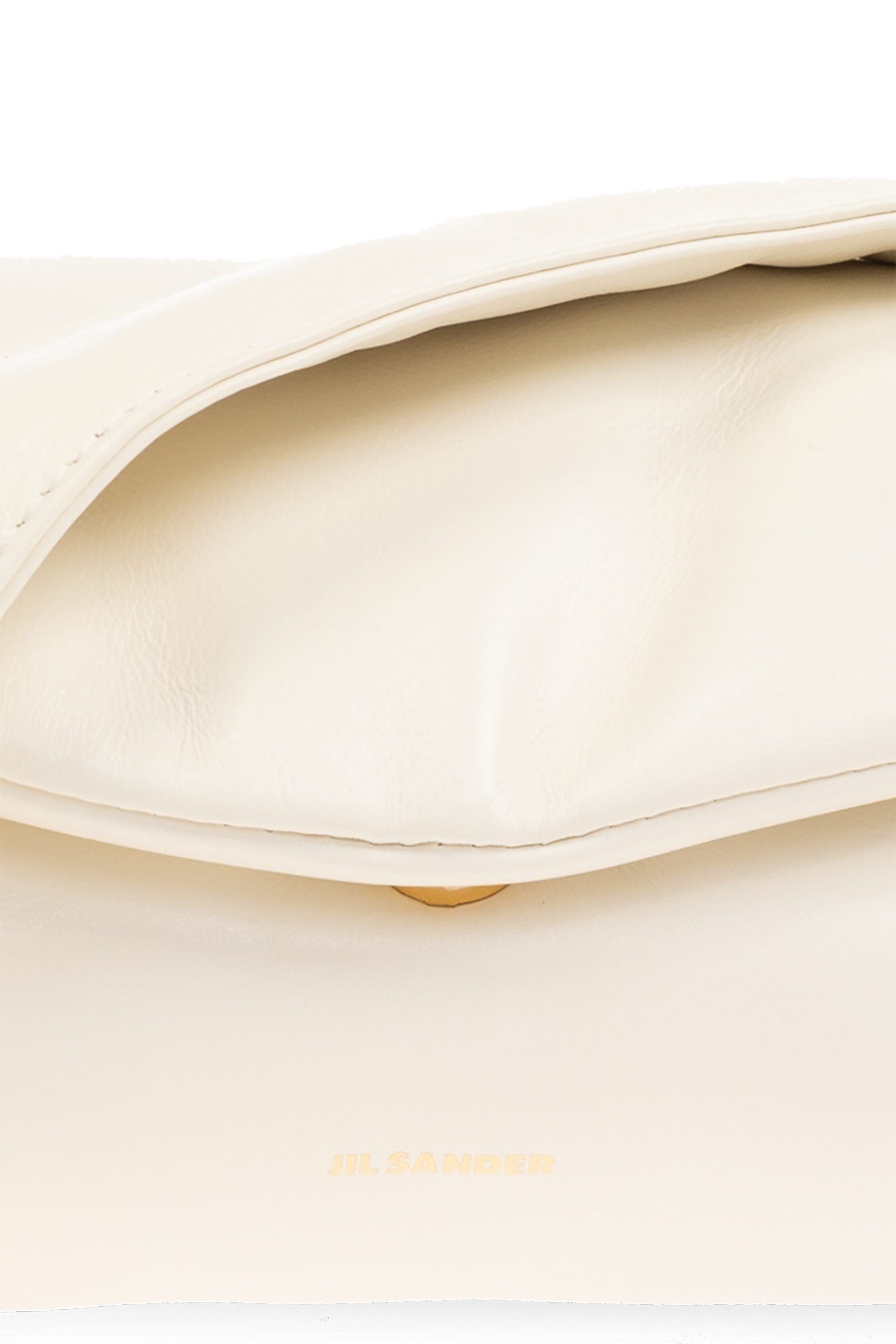 Jil Sander Cannolo Small Leather Shoulder Bag In White