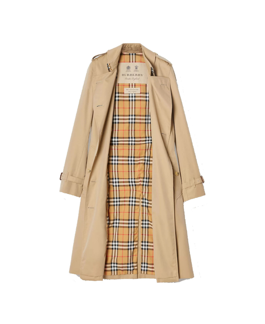 Burberry Kensington Heritage Long Trench Coat In Nude
