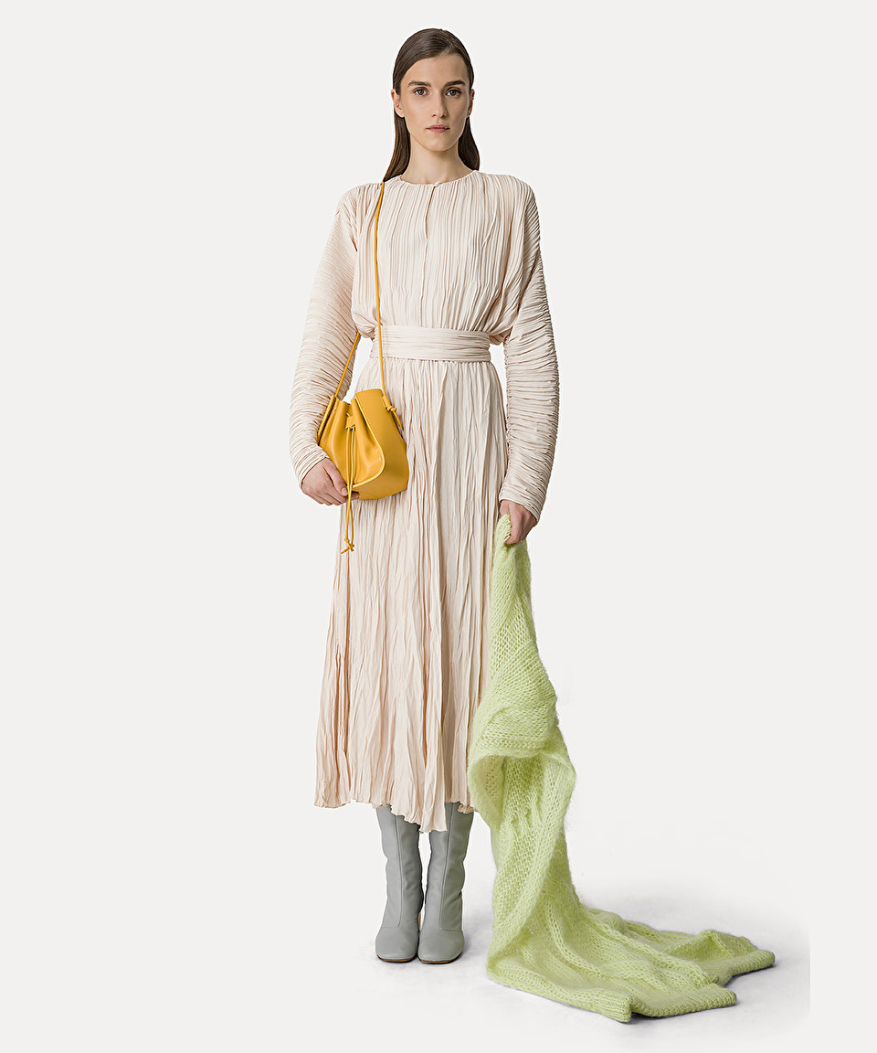Shop Forte Forte Pleated Crepe Wrap Skirt In White