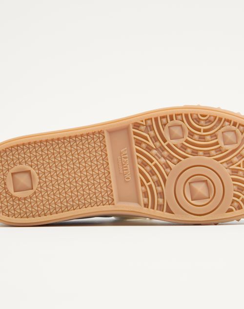Valentino Upvillage Suede-trimmed Leather Sneakers In Nude