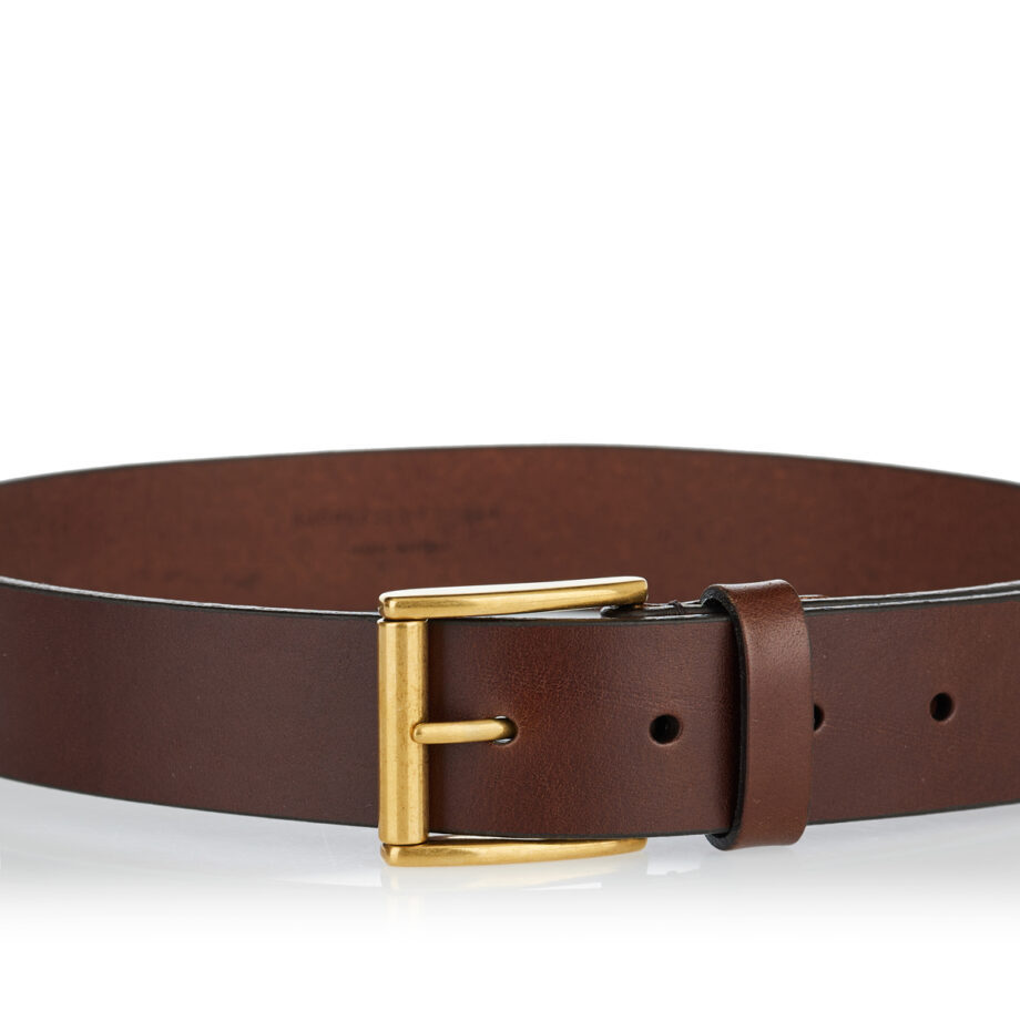 Saint Laurent Buckle Belt In Caramel Chocolate