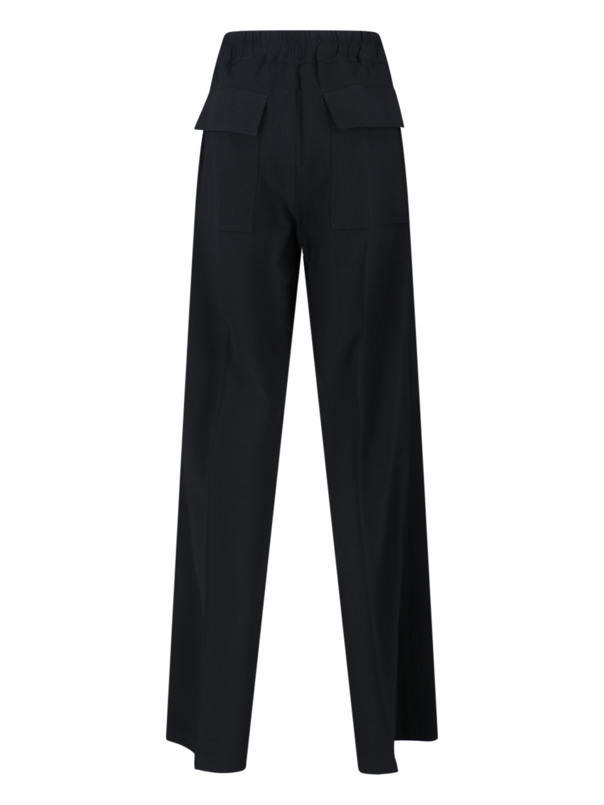 Rick Owens Straight Trousers With Button And Flap Pockets In Black