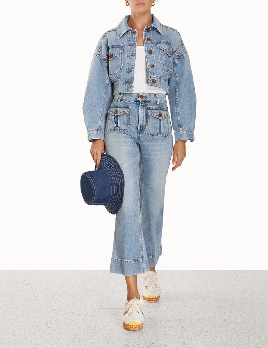 Zimmermann Flared Jeans In Gray